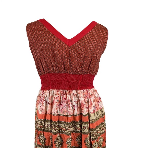 Magic V-Neck Ruffle Hem Sleeveless Fitted Mermaid Floral Midi Dress Women’s 2X - Picture 7 of 10